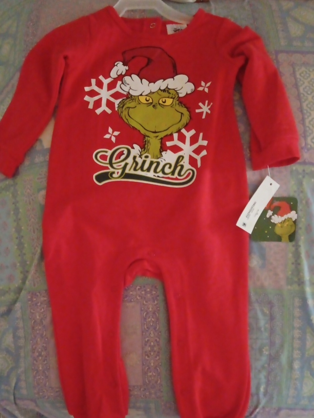 Red Baby One-Piece Romper with Graphic Print